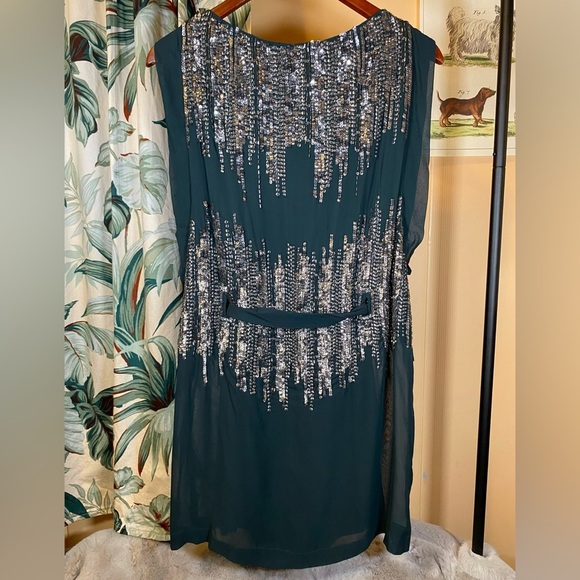 French Connection Green Sequin Mini Dress - Picture 5 of 11